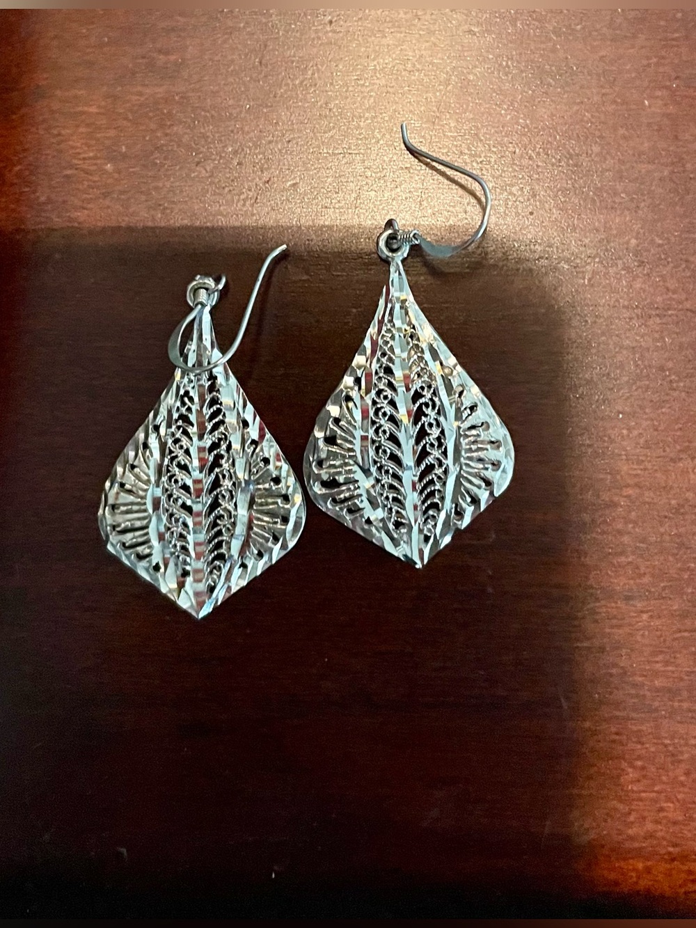 Sterling Silver Filigree Teardrop Earrings